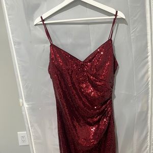 Red sequin dress